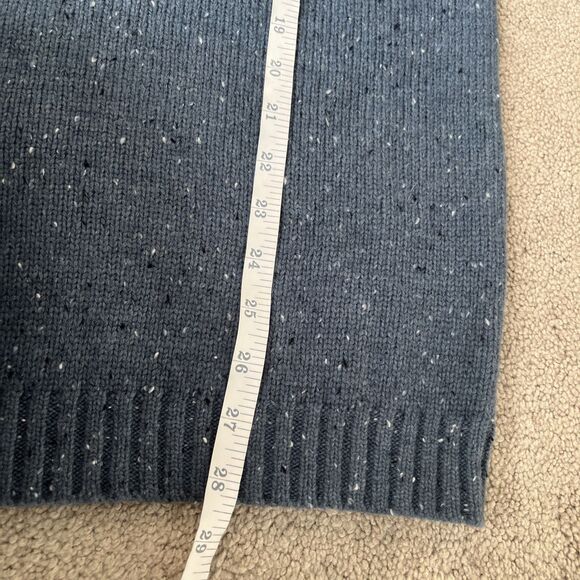 Line of Trade Sweater Mens XL Blue Speckled Donegal Wool Blend Elbow Patches - Picture 5 of 6